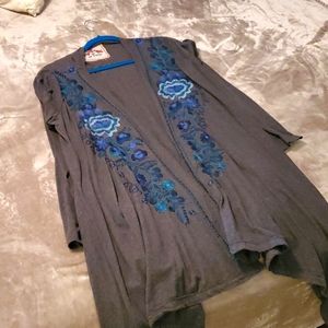 Johnny Was JW Las Angeles embroidered cardigan